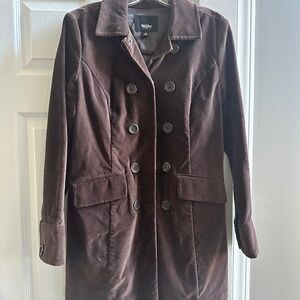 Brown Velour Coat from Mossimo Sz M Great Condition